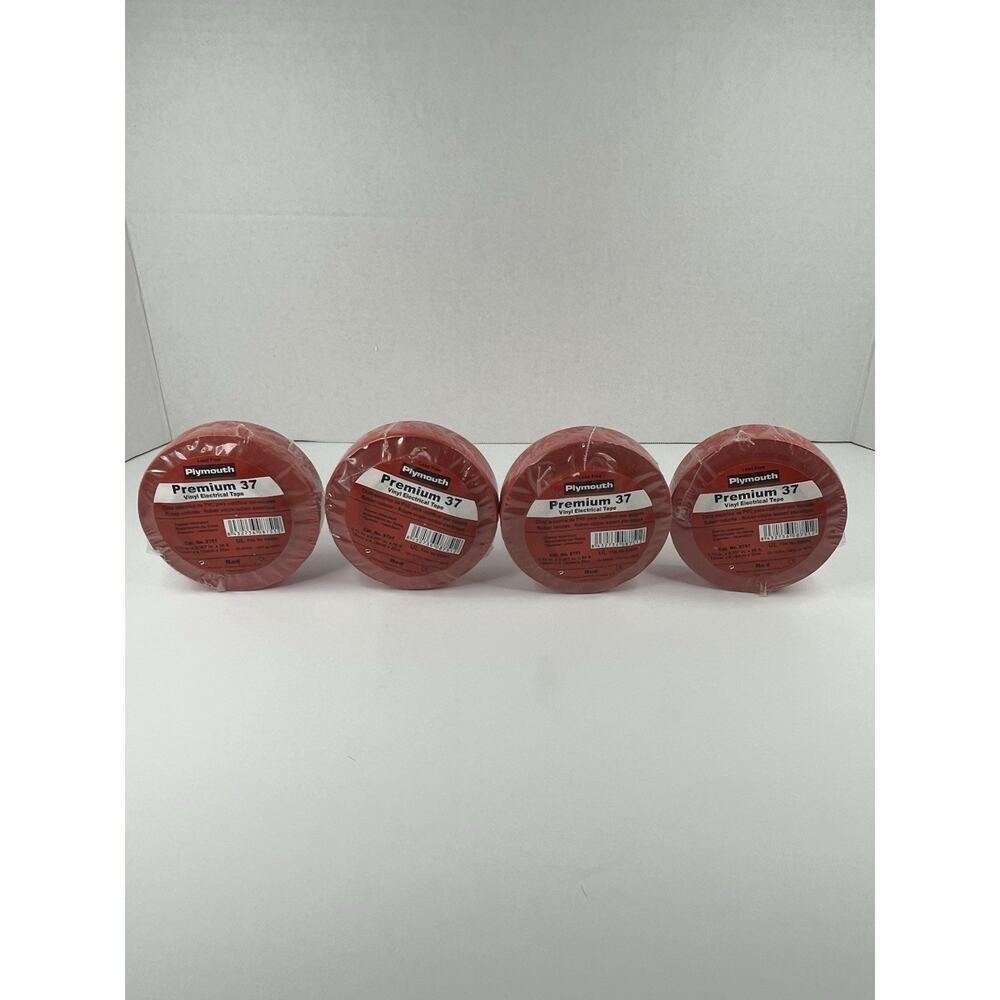 4 Rolls Plymouth Premium 37 Color Coding Vinyl Electrical Tape Red Cat No. 8751